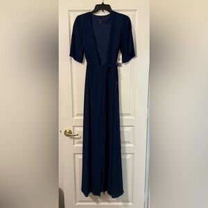 Aqua Deep Blue Long Sleeve Dress